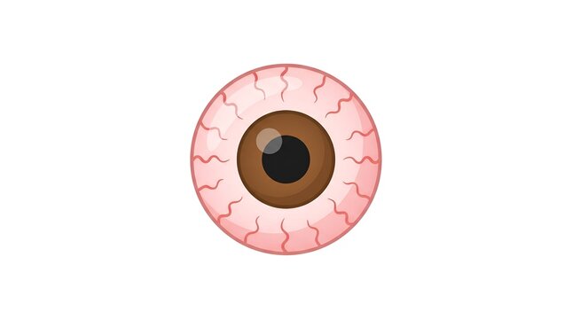 Red Irritated Human Eyeball Vector Icon Illustration