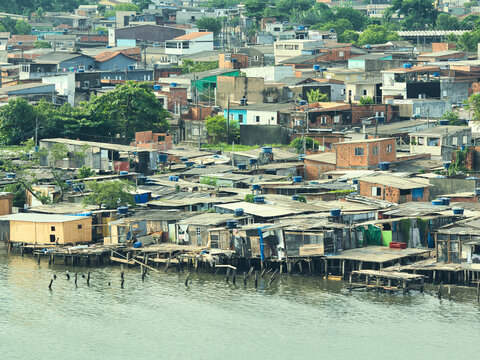favela in santos extuary brasil  near tev terminal