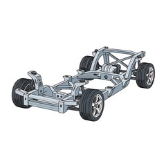 Obraz premium Blue electric off-road utility vehicle side view.
