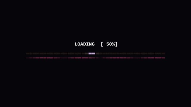 Minimalist digital loading bar animation with percentage progress indicator animation