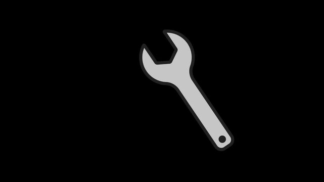 Animated **Wrench Tool Settings** Maintenance Icon **Alpha Channel** Loop 4K