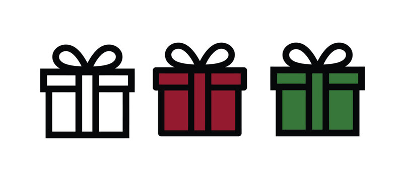 Gift icon set for celebrations and festive occasions