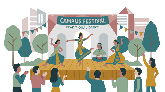 Diverse group celebrates traditional Indian dance performance at campus festival