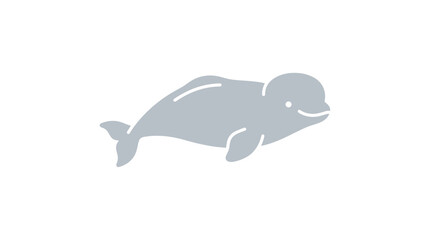 Beluga whale illustration, arctic marine mammal, cute graphic icon © Reza