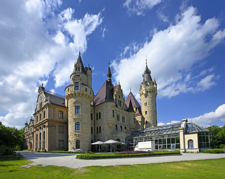 Castle in Moszna, near Opole, Silesia, Poland