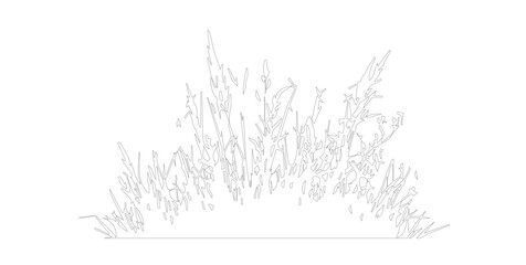 Obraz premium Minimalist grass line art vector, hand drawn meadow weeds illustration, simple botanical plant outline for landscape design and nature branding