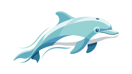 Fototapeta premium Playful Dolphin Illustration - Blue Ocean Marine Life