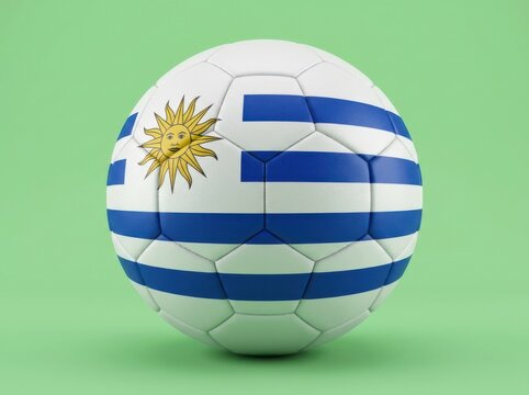 Soccer ball with the flag of uruguay