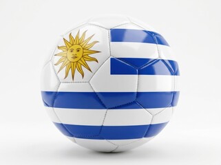 Obraz premium Soccer ball with the flag of uruguay isolated on white background