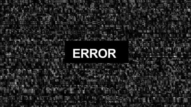 Tv no signal wiggle . Noise overlay texture pattern. Error tv screen pixels interfering signal Tv noise,4K
