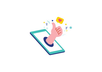 いいねをする手のイラスト © Sami