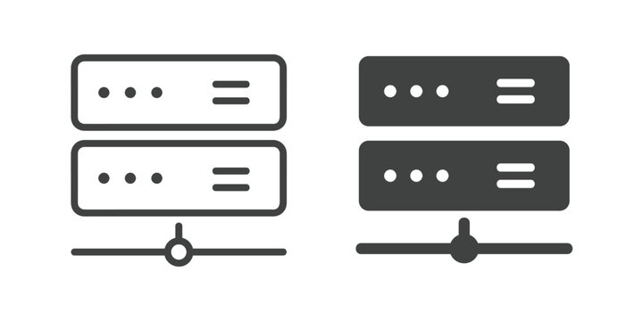 Web Hosting icon. Line and glyph solid icon