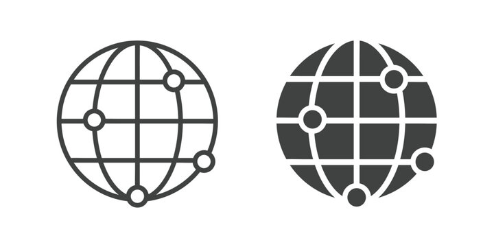 Web Hosting icon. Line and glyph solid icon
