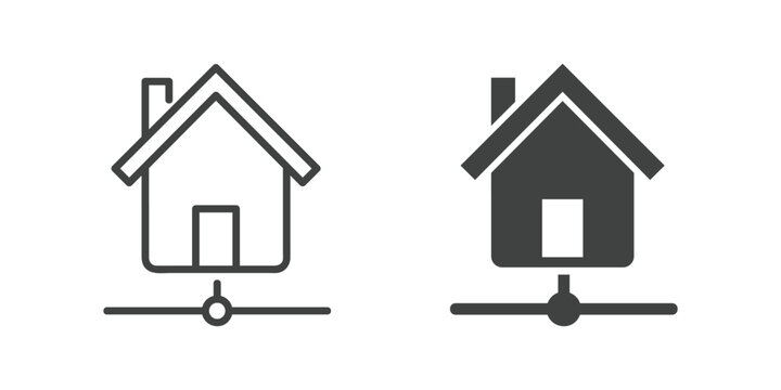 Web Hosting icon. Line and glyph solid icon