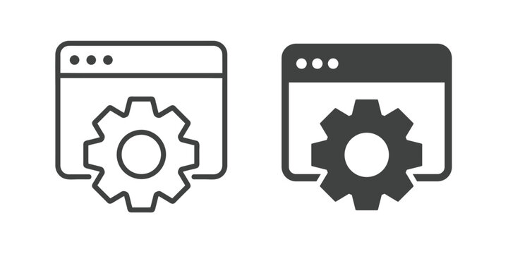 Web Hosting icon. Line and glyph solid icon