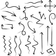 Fototapeta premium Hand drawn arrows set for design and illustration projects