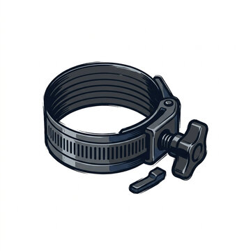 Metal Hose Clamp with Screw and Wingnut Fastener.