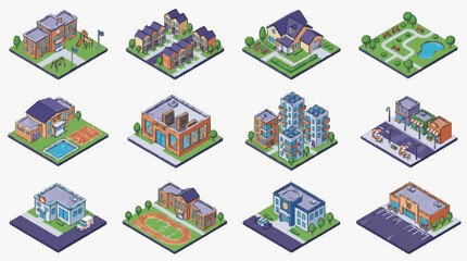 Fototapeta premium Diverse Urban Residential Household Plans.