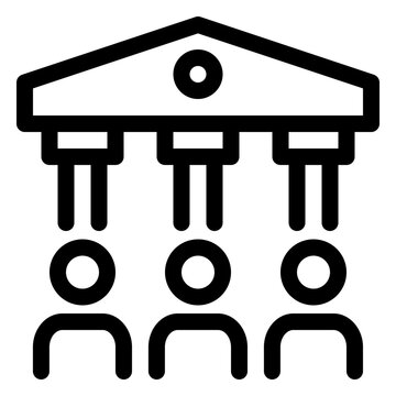 Government Institution Line Icon