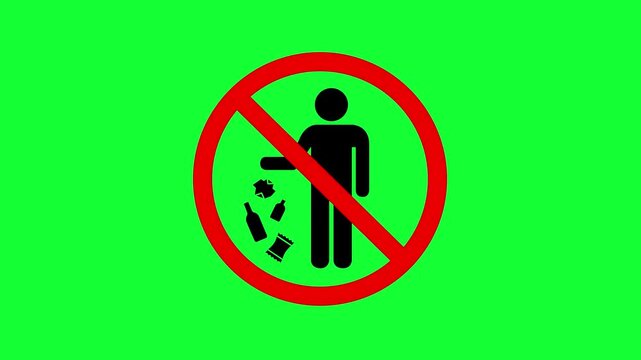 No littering signs on green background. do not drop trash symbols. black silhouette prohibited warning environmental cleanliness public space icon. 