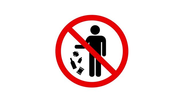 No littering signs on green background. do not drop trash symbols. black silhouette prohibited warning environmental cleanliness public space icon. 