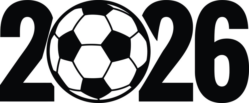 Black and white 2026 year with hexagon pattern