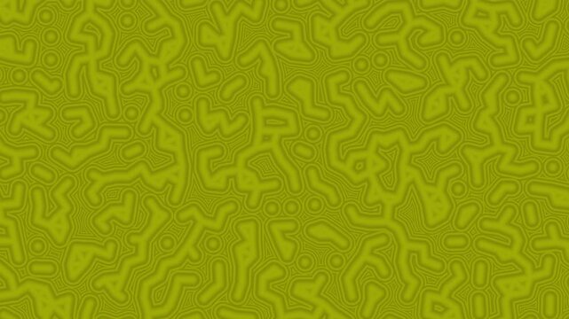 Abstract olive animation background featuring an embossed broken hollow contour texture with maze-like gaps, rounded irregular pathways, and subtle shifting motion.