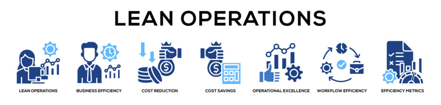 Glyphcolor - Lean Operations web banner icon vector illustration concept