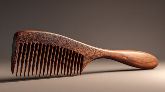High-detail 3D illustration of a hair pick designed for personal care with sleek form