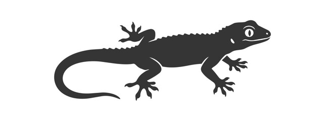 Fototapeta premium Silhouette of a gecko lizard with detailed claws and textured skin.