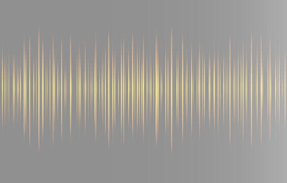 Abstract golden audio soundwave overlay, twin digital music equalizer bars on black background wide banner.Symmetrical double glowing audio rhythm track layout, premium golden soundtrack level indicat