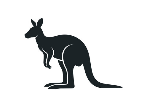 Silhouette of a Kangaroo Standing Proudly.