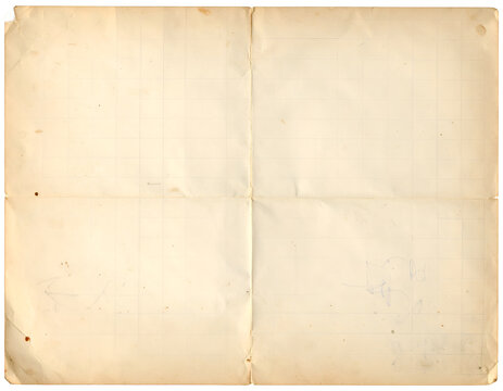 Aged Paper Texture with Folds and Stains.
