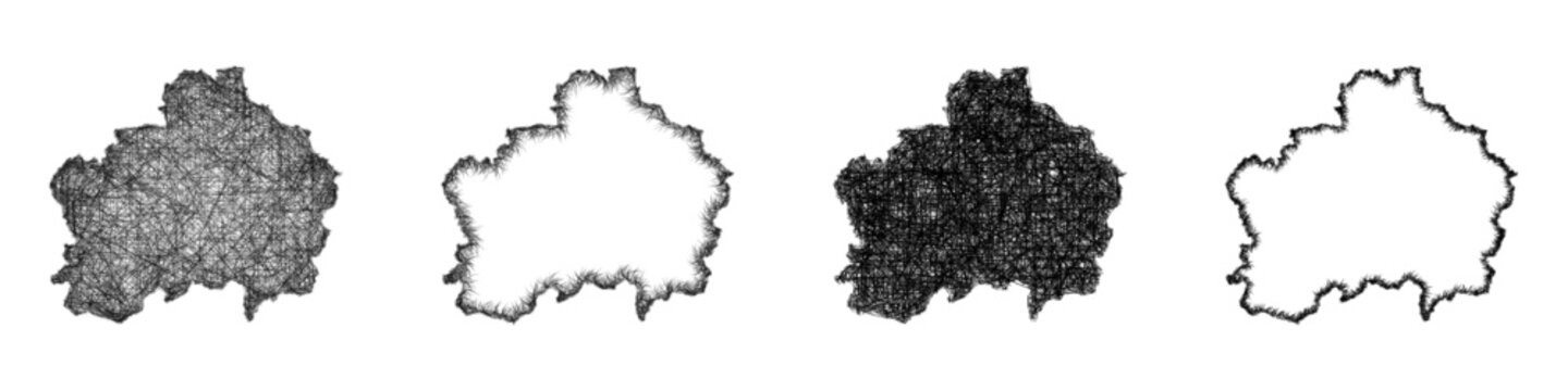 Sketch monochrome Rapla (Estonia) outline map design set