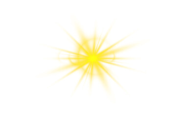 Fototapeta premium Luminous starburst png with glowing beams, sparkling flare effect and transparent abstract design composition.