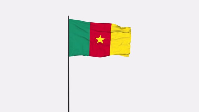 Cameroon Flag Animation 4K Transparent Background with Alpha Channel