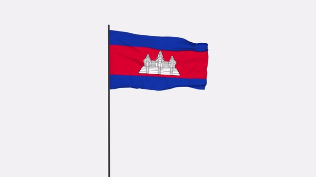 Cambodia Flag Animation 4K Transparent Background with Alpha Channel