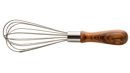 Metal balloon whisk with wooden handle