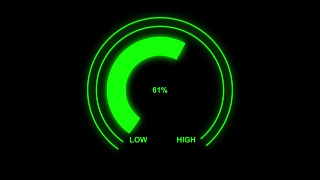 Digital gauge meter animation. Pressure gauge flat animation. fuel gauge filling up from empty to full tank animation with gas level meter indicator 