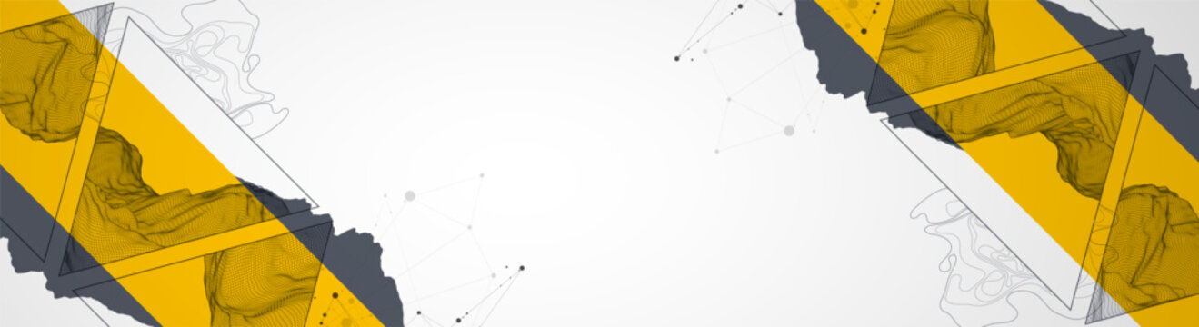 Wireframe abstract mountains in the middle of a triangle. ART background.