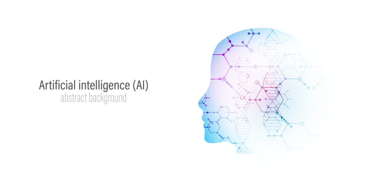 Creative image of AI environment. Scientific medical background.