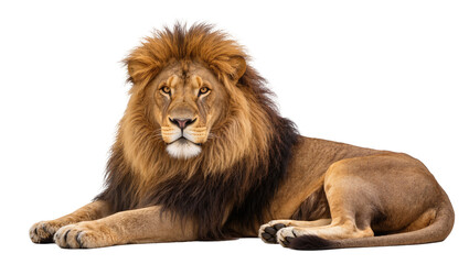 Majestic male lion with full mane lying down © Gabriela