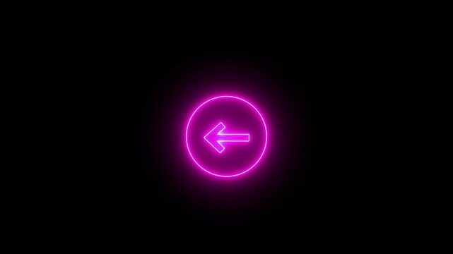 Neon line swipe left navigation animation. Blinking arrows, right-to-left arrow looping animation direction. arrow pointing left. direction symbol indicating back or previous page