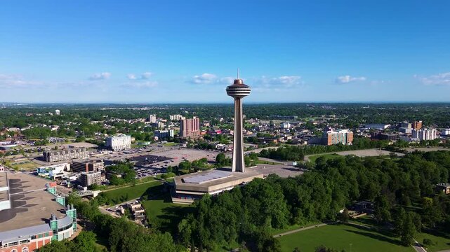 Aerial View of Skylon Tower in Niagara Falls Ontario