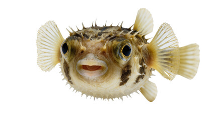 Pufferfish with sharp spines and large eyes facing forward © Gabriela
