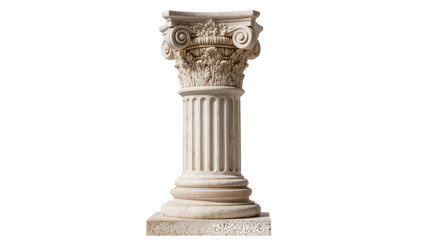 Fototapeta premium Classical Ionic Column Capital and Shaft with Base
