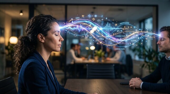 Telepathic Signal and Information Transfer Between Business Professionals