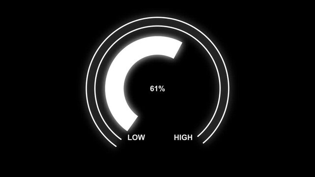Digital gauge meter animation. Pressure gauge flat animation. fuel gauge filling up from empty to full tank animation with gas level meter indicator 