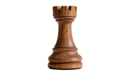 Wooden chess rook piece with detailed grain texture © Leon