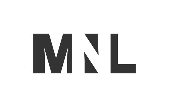 MNL logo design. Initial letter M N L bold font style for tech startups, consulting, corporate branding. Creative company name, headlines typography identity, trendy logotype.